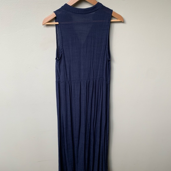 Forever 21 Indigo Long Dress Sleeveless Maxi + matching slip potential 2 looks! - Picture 3 of 16